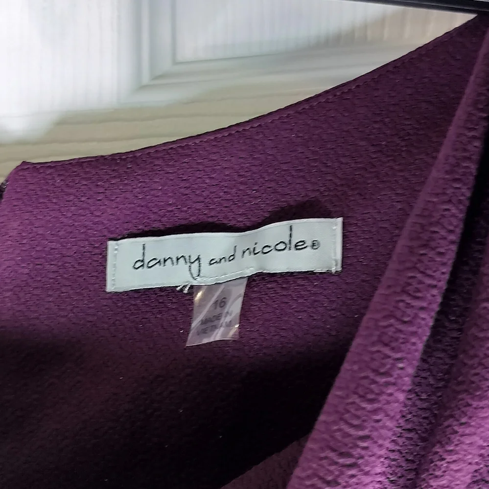 Danny & Nicole Plum Long Sleeve Dress